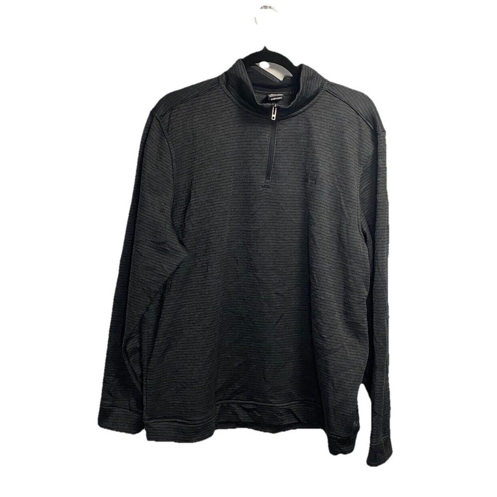 Under Armour Storm 1/4 Zip Pullover Men XL Gray Striped Golf Performance Stretch